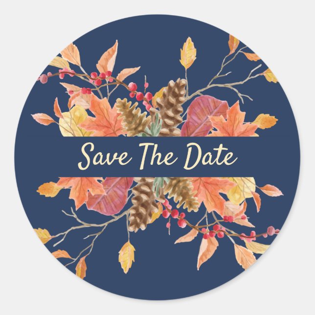 Thanksgiving Dinner Save The Date Classic Round Sticker (Front)