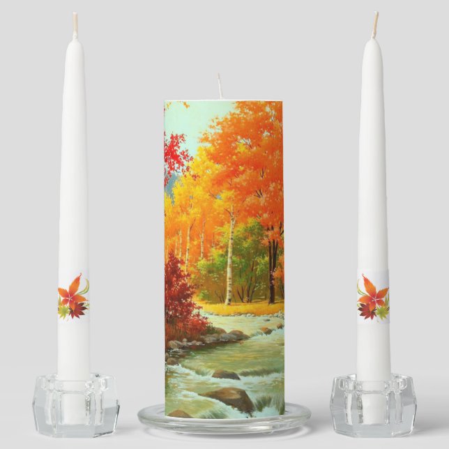 Thanksgiving Dinner Table Centerpiece 3 Candles (Front)