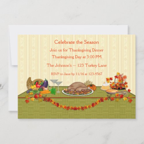Thanksgiving Dinner Table Invitation