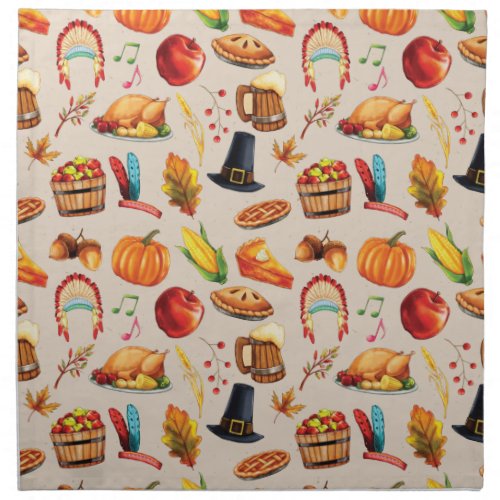 Thanksgiving Dinner Turkey  Cloth Napkin