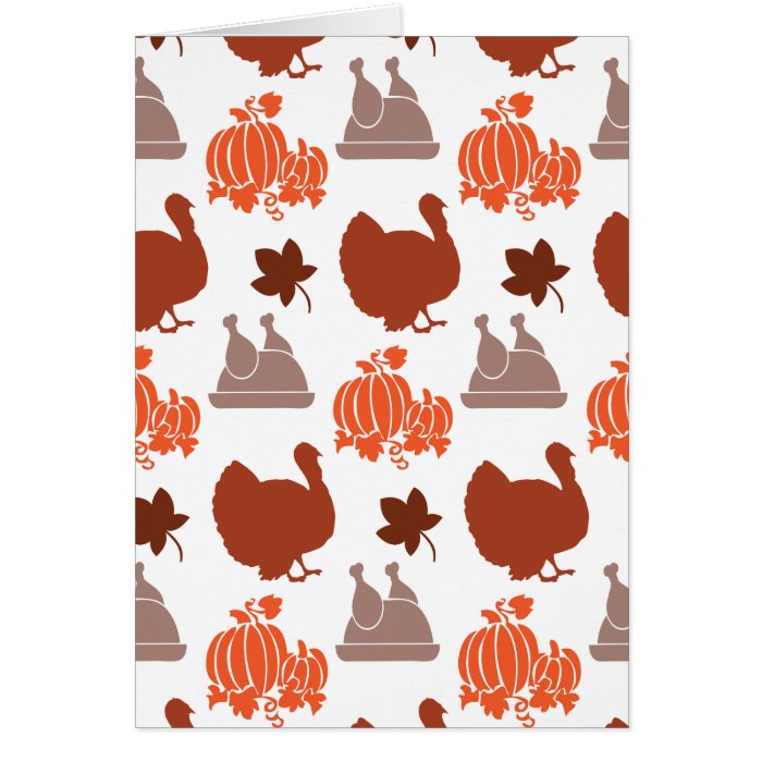 Thanksgiving Dinner Turkey Pumpkin Fall Harvest Cards