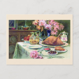 "Thanksgiving Dinner" Vintage Postcard