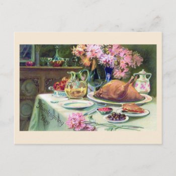 "thanksgiving Dinner" Vintage Postcard by PrimeVintage at Zazzle