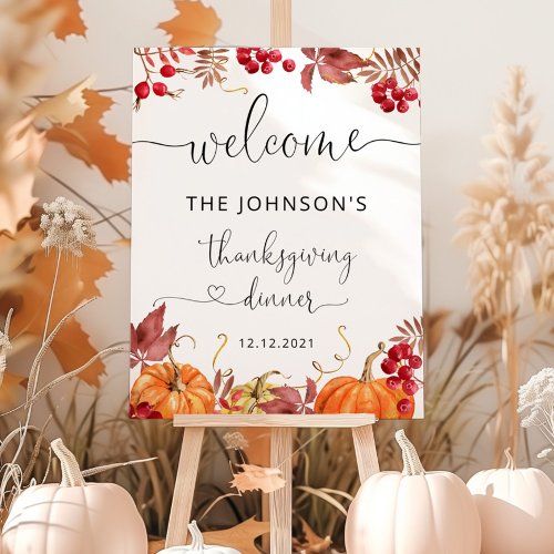 Thanksgiving dinner welcome foam board