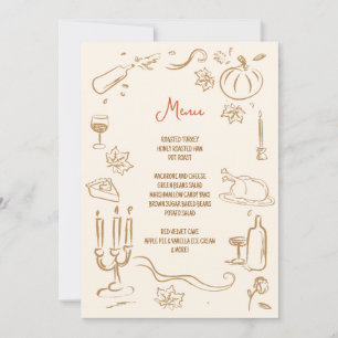 Thanksgiving Dinner whimsical invitation