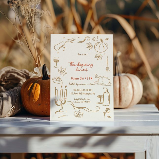 Thanksgiving Dinner whimsical invitation (Creator Uploaded)