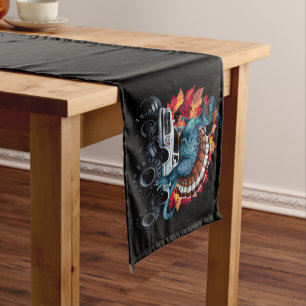 Thanksgiving Dinosaur T-Rex Monster Truck Short Table Runner