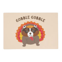 Thanksgiving Dog Dressed as Turkey Placemat