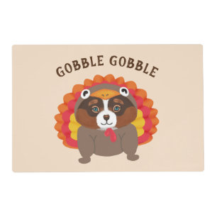 Thanksgiving Dog Dressed as Turkey Placemat