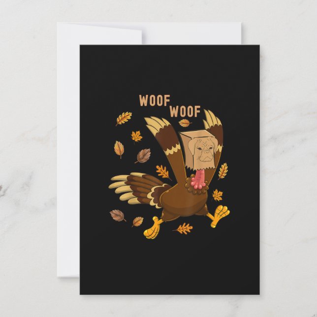 Thanksgiving Dog Funny Fake Puppy Woof Thanksgivin Invitation (Front)