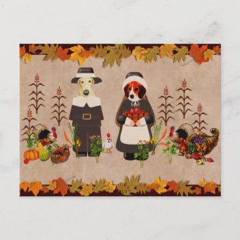 Thanksgiving Dogs Holiday Postcard by Crazy_Card_Lady at Zazzle