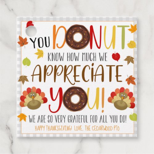 Thanksgiving Donut Gift Tag