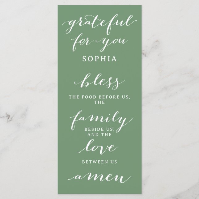 Thanksgiving Double Sided Menu and Place Card Pray (Front)