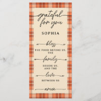 Thanksgiving Double Sided Menu & Place Card Plaid
