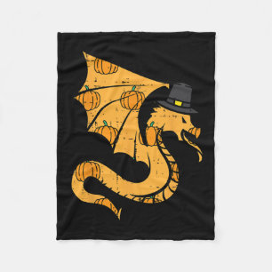 Thanksgiving Dragon Turkey Day Fall Men Women Boys Fleece Blanket