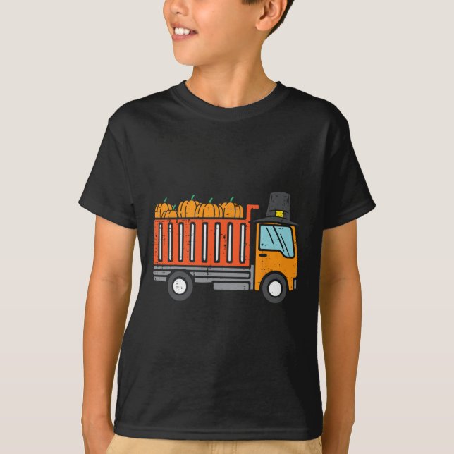 Thanksgiving Dump Truck Pumpkin Fall Autumn Toddle T-Shirt (Front)