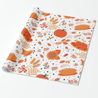 Thanksgiving dunner pattern Holiday wrapping paper