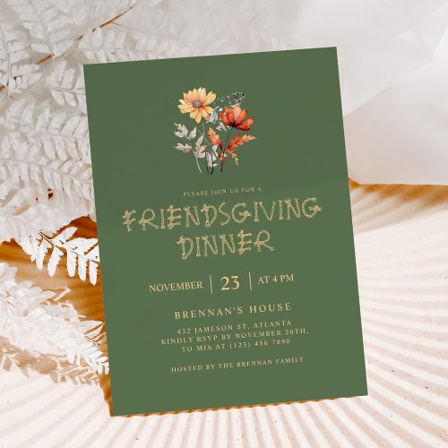 Thanksgiving Elegant Friendsgiving Feast Invitation