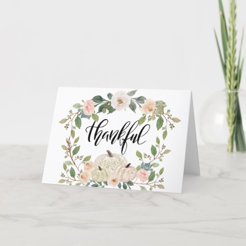 Thanksgiving Elegant Pastel Floral Inspirational Holiday Card