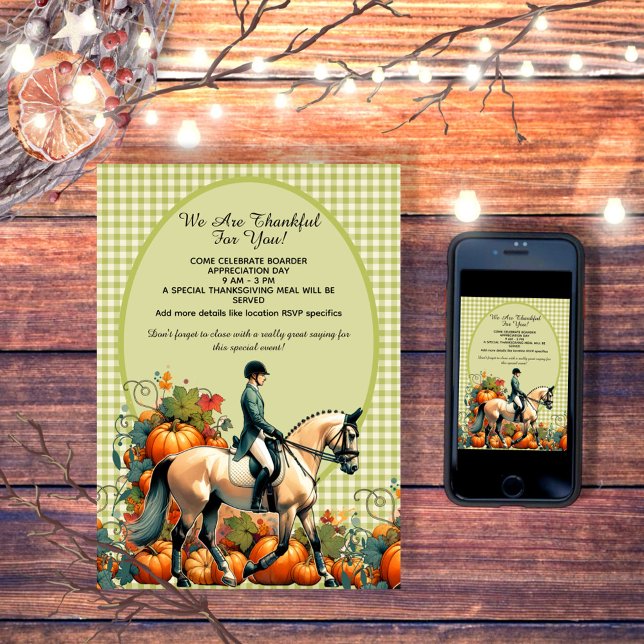 Thanksgiving Equestrian  Invitation (Enjoy this customizable Dressage Fall design!)
