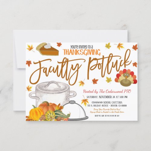 Thanksgiving Faculty Potluck Invitation