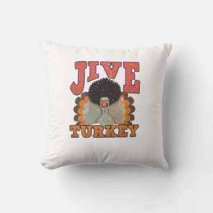Thanksgiving & Fall Apparel, Jive Turkey - Retro 1 Throw Pillow