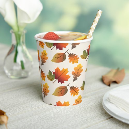 Thanksgiving Fall  Autumn Colorful Leaves Pattern Paper Cups