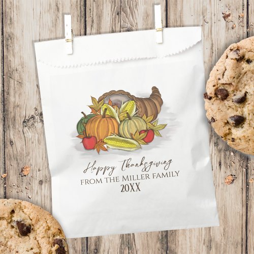 Thanksgiving Fall Autumn Harvest Cornucopia Treat Favor Bag