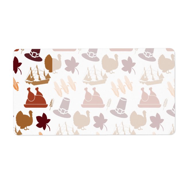 Thanksgiving Fall Autumn Harvest Pattern Label (Front)