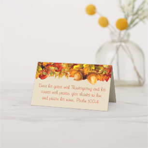 Thanksgiving Fall Autumn Leaves Acorns Place Cards