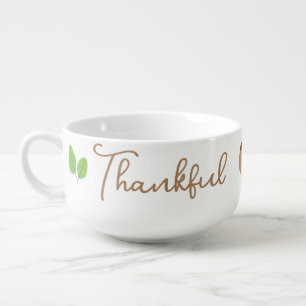 Thanksgiving Fall Autumn Thankful Acorn Leaf Soup Mug
