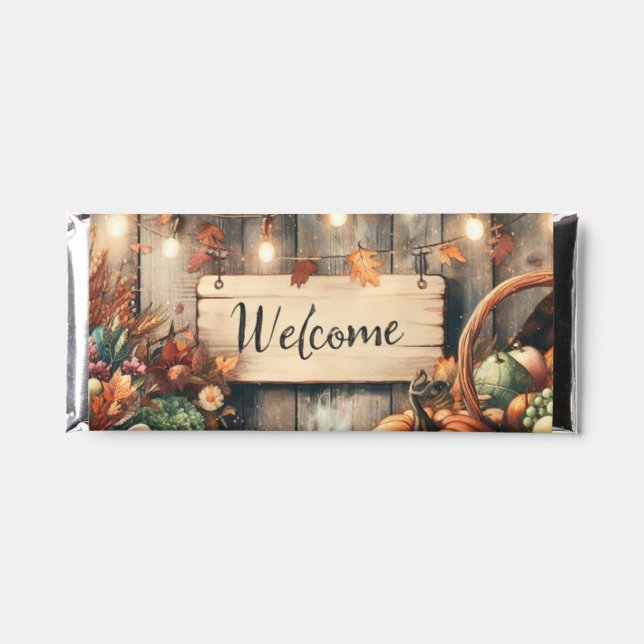 Thanksgiving/Fall/Autumn/Vintage  Hershey Bar Favors (Front)