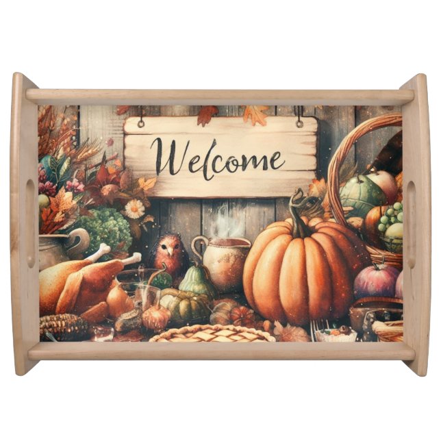 Thanksgiving/Fall/Autumn/Vintage  Serving Tray (Front)