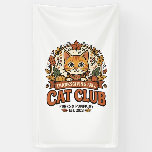 Thanksgiving Fall Cat Cat Lover Gift - Thanksgivin Banner