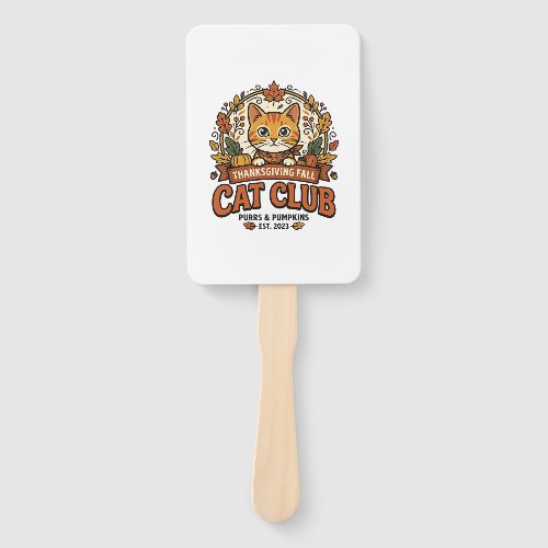 Thanksgiving Fall Cat Cat Lover Gift - Thanksgivin Hand Fan