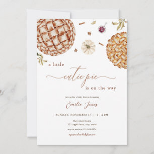 Thanksgiving Fall Cutie Pie Baby Shower Invitation