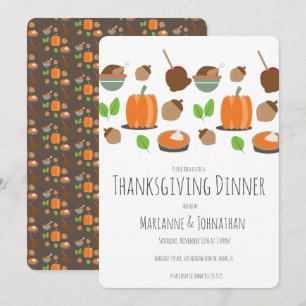 Thanksgiving Fall Dinner Turkey Party Mix Invitation