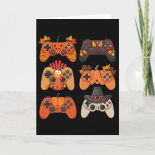 Thanksgiving Fall Gaming Controllers Turkey Funny Card