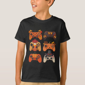Thanksgiving Fall Gaming Controllers Turkey Funny T-Shirt