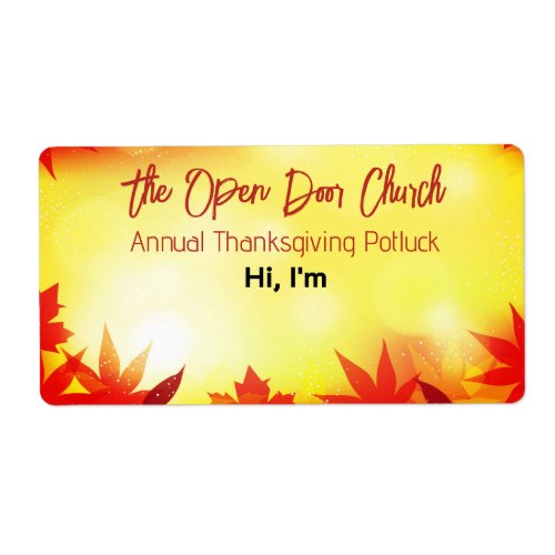 Thanksgiving Fall Gathering Paper Label Name Tag