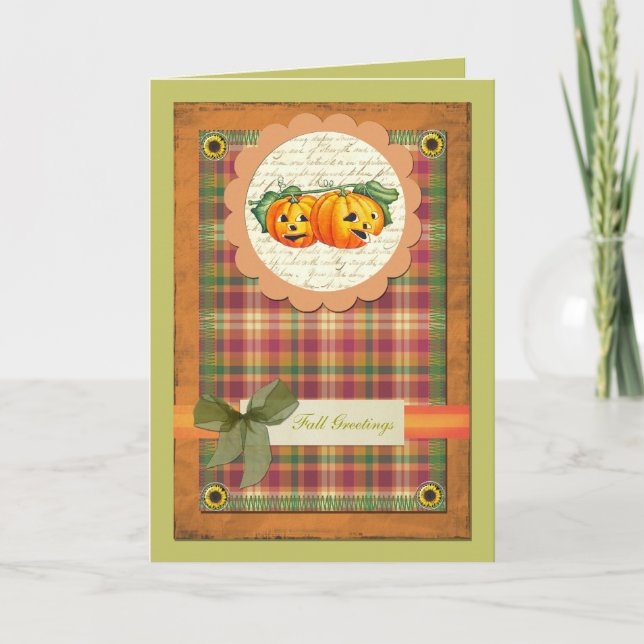 Thanksgiving, Fall Greeting Holiday Card (Front)