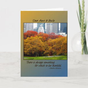 Thanksgiving Fall in Central Park for Aunt Uncle Holiday Card