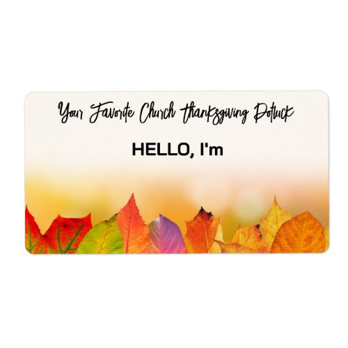 Thanksgiving Fall Leaf Border Paper Label Name Tag