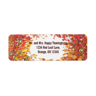 Thanksgiving Fall Leaf Circle Label