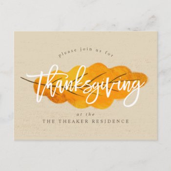 Thanksgiving Fall Leaf Holiday Postcard by Stacy_Cooke_Art at Zazzle