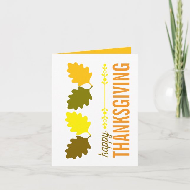 Thanksgiving Fall Leaves Holiday Card (Front)