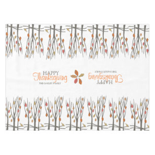 Thanksgiving fall leaves personalized family name tablecloth
