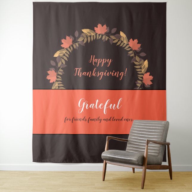 Thanksgiving Fall Leaves Photo Backdrop (In Situ)