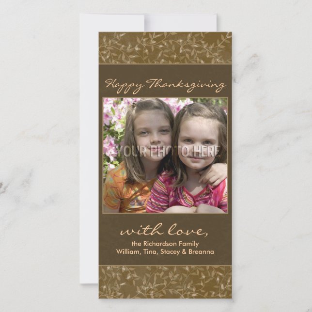 Thanksgiving Fall Leaves Photo Cards (Front)