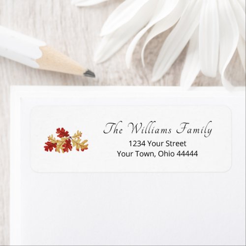 Thanksgiving Fall Leaves Return Address Label